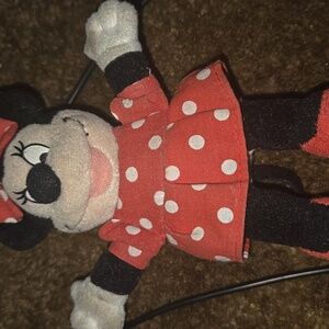 Vintage MINNIE MOUSE 9” Plush Doll Stuffed Toy Disneyland Walt Disney World O2